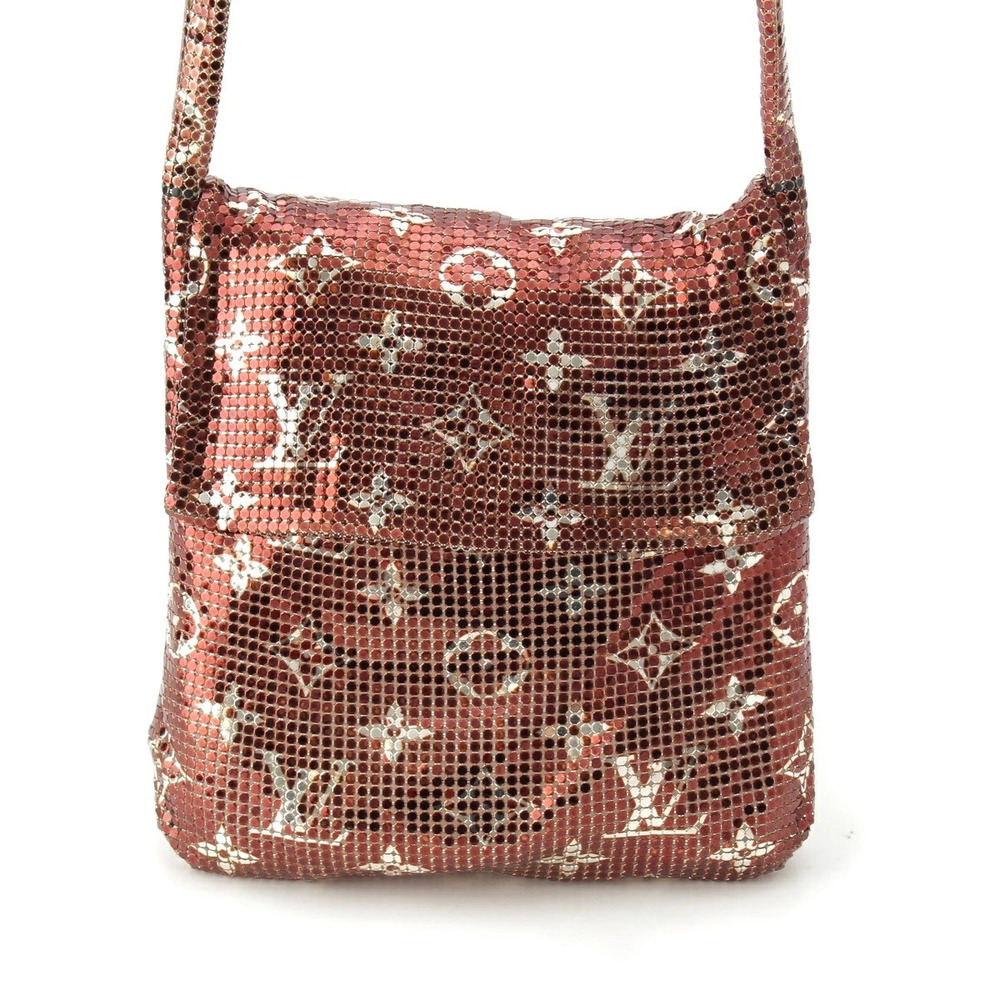 Louis Vuitton Sequin Monogram Mesh Francis Metal Shoulder Bag Brown